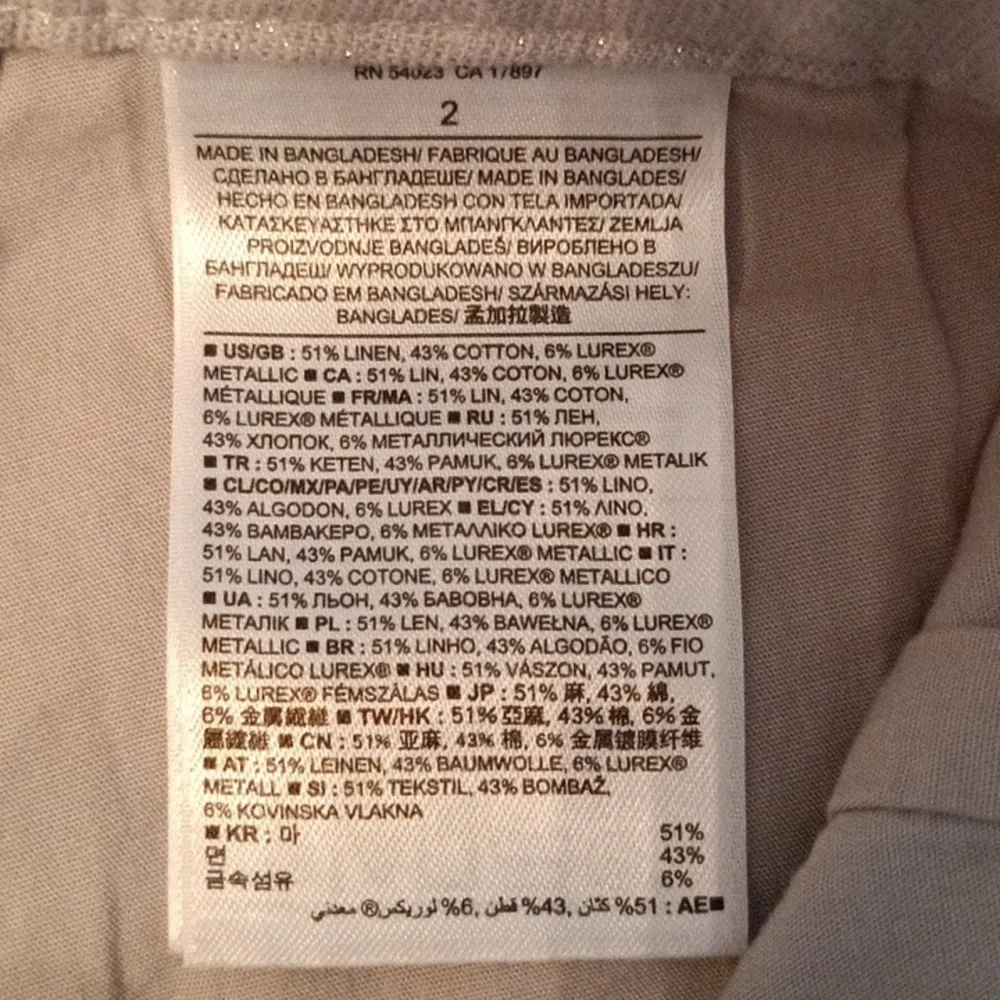 Banana Republic silver metallic linen cotton shorts ladies size 2 - Picture 8 of 11